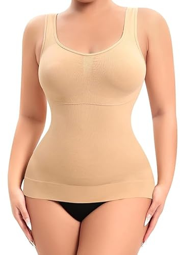 ZYAGH Body Shaper Shapewear Top pour Femmes Corset Gainant Classique for Femme avec Soutien-Gorge rembourré et élastique pour Femmes Debardeur(Nude,XL)
