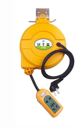 KONGMM Kabeltrommel, 5M Automatisch einziehbare Stromkabeltrommel, Draht, einziehbare Kabeltrommel, elektrische Kabeltrommel, Stromschlauchtrommel, 3000W(2x0.75x6m 1000W)