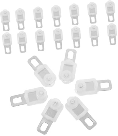 ORFOFE Rodillos Deslizantes para Riel De Cortina 20 Piezas, Acero Inoxidable, Poleas Silenciosas Gancho Cuadrado, para Cortinas Pesadas Dormitorio, Oficina, Baño y Cocina