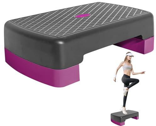 Gupcaqosjw Tabla De Step Fitness, 45x28x13cm Step De Aerobic Plataforma, Steps Fitness para Casa,PP Escalón Deportivo Ajustable En Altura para Entrenamient, Equipo Antideslizante Gimnasio, Cardio