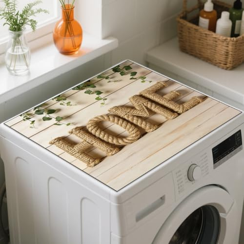 GLOBLELAND Funda protectora antipolvo para lavadora y secadora 60 × 60 cm, hojas antideslizantes, almohadillas protectoras para lavadoras, tapas adecuadas para lavandería, cocina, baño y mesa