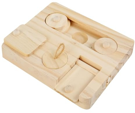 Juguetes de forrajeo para Conejos Dispensador de Madera para Forrajeo para
