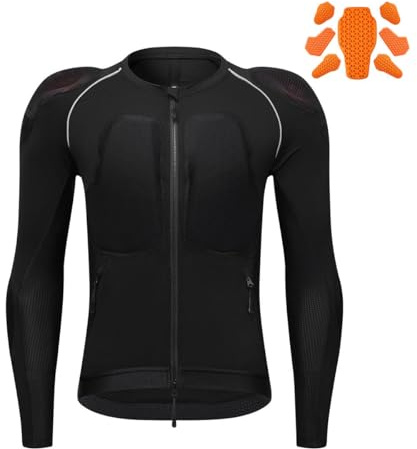 Veste de motocross en maille respirante pour homme - Veste d'été avec bandes réfléchissantes et protections CE amovibles - Veste de moto de protection pour la conduite sur route (Size:M,Color:Noir)