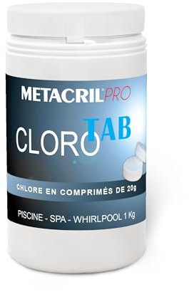 CLORO TAB - Cloro (tricloro) in tavolette da 20gr - conf. 1 Kg - Ideale per qualsiasi tipo e marca di Piscina o Idromassaggio (Teuco,Jacuzzi,Dimhora, Intex,Bestway, ecc.).