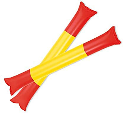 FUN FAN LINE - Pack 5 Pares Aplaudidores Hinchables Reutilizables | Palos Animación Ruidosos para Fiestas, Fútbol y Eventos | Cotillón Deportivo y Celebraciones (España x5)