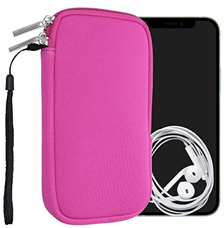 kwmobile Handytasche für Smartphones L - 6,5 - Neopren Handy Hülle Pink - Handy Tasche 16,5 x 8,9 cm Innenmaße