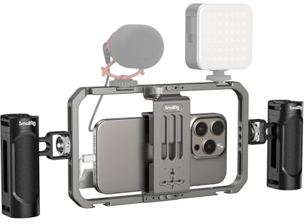 SMALLRIG All-in-One Mobile Universal para Creadores Estabilizador de Mano de Aluminio para iPhone 16/15/14/13 Pro/MAX para Huawei para Xiaomi para Sumsung y Otros teléfonos Android - 4121