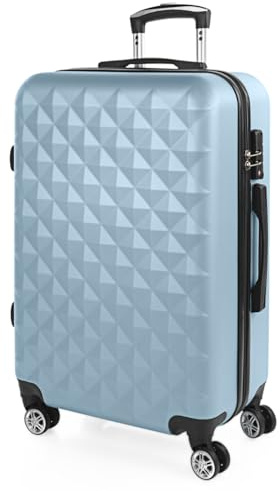 ITACA - Valise Rigide Grande Taille 158 cm - Bagage Soute 23 kg Solide ABS - Trolley Valise Moyenne - Bagage Taille Moyenne. Cadenas à Combinaison TSA., Bleu Clair