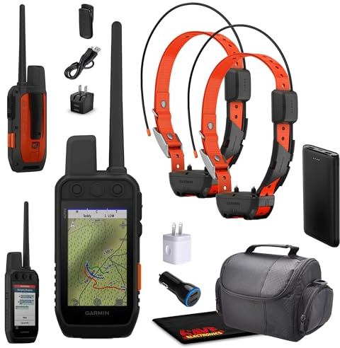 Garmin Alpha 300i Handheld Advanced Dogs Tracking & Training System with inReach Technology Bundle with 2X Garmin Dog Collar Alpha TT25 Tracker & Training Collar with GPS Charger and More Accessories