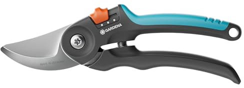 Gardena PremiumCut Flex Tijera de jardín: Bypass, para madera verde, 24 mm de diámetro de corte, mango blando ErgoTec, hojas de acero afiladas con precisión, recubrimiento PowerCoating (12242-20)