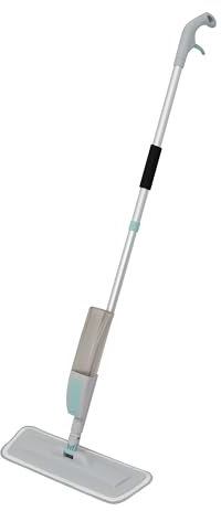 Anika 66049 - Mocio spray con panno in microfibra riutilizzabile e lavabile, per la pulizia di pavimenti umidi e asciutti, con flacone ricaricabile da 400 ml, pulisce casa, cucina, pavimenti in legno,