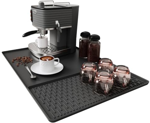 Bafeil Coffee Machine Mat, Large Silicone Coffee Matt 40.5x61cm, Drying Mat for Kitchen Counter, Coffee Bar Mat Quick-Drying Worktops Protector Coffee Machine Accessories