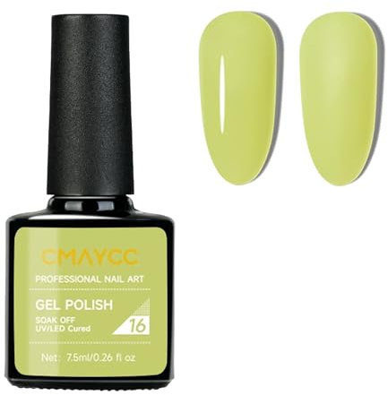 Green Gel Nail Polish Nail Varnish, Fresh Green Spring Summer Long Lasting Non Toxic UV/LED Soak off Gel Nail Polish for Women DIY Nail Art Manicure, 8ml