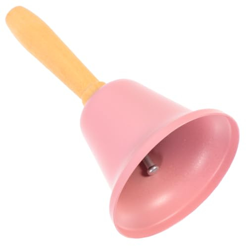 IMIKEYA Loud Hand Bell: Pink Steel Hand Bells for Adults Call Bell Dinner Bells for Inside Classroom Bell, Wedding, Animal Training, Alarm, Jingles, Ringing Christmas Decor Bell Ornament