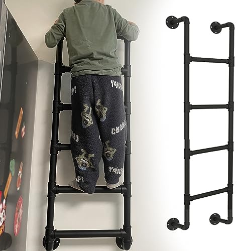 Échelle murale – Tube en métal épais pour plus de sécurité, facile à installer pour lits superposés, décoration d'intérieur et étagères