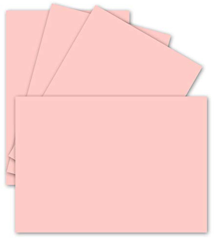 50 enkelkort DIN B6-12,0 x 17,0 cm – 240 g/m² – rosa – tonkartong – pysselkort – blanka vykort