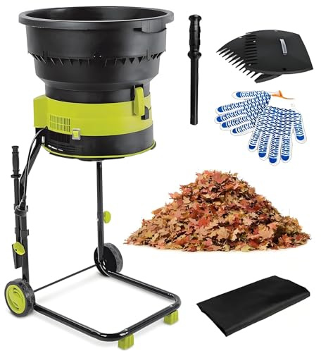 ZYLDDS Biotrituratore Elettrico per Foglie e Compost, trituratore ad Alta Potenza da 2500 W con Ruote e Sacco di stoccaggio,cippatore a 8000 Giri/min,per Pulizia del Giardino Nopowercord