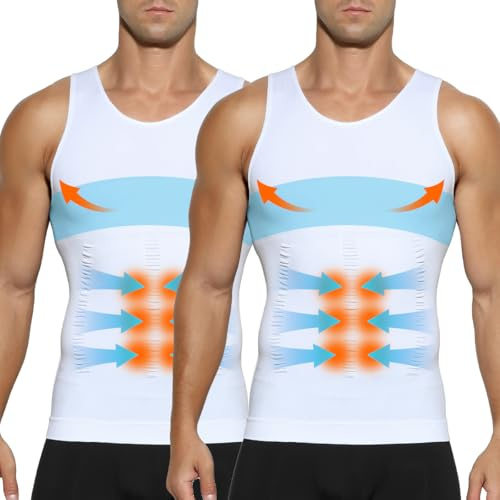 Casey Kevin 2-pack shapewear herr kompressionströja herr magkontroll undertröja linne