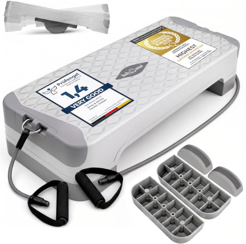 Body & Mind® Aerobic Stepper Step Bench med gratis halkskyddsmatta & exklusiv tränings-e-bok