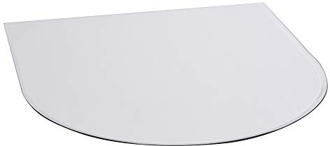 FIREFIX 1953/2 Glasbodenplatte (Hitzeschutz Ofen), Rundbogen-Bodenplatte (1.000 x 1.100 x 600 mm), 8 mm starkes Klarglas (Sicherheitsglas ESG) mit Facettenschliff (20 mm, umlaufend)