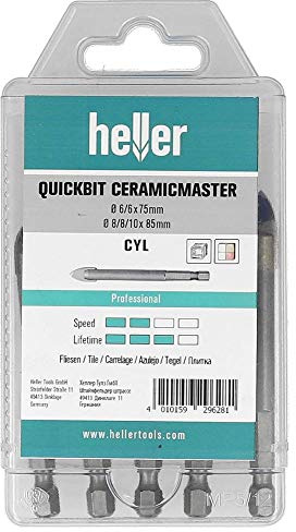 Heller QuickBit CeramicMaster, set 5-teilig Durchmesser 6/6/8/8/10 mm