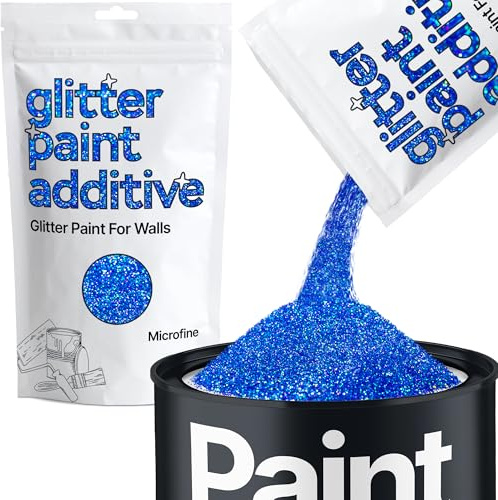 Hemway Sapphire Blue Holographic Glitter Paint Additive Microfine 100g | for Paints & Varnish | Paint Walls Sparkly Add to Emulsion, Acrylic or Lacquer Indoor