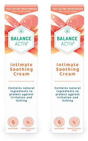 Balance Activ Intimate Soothing Cream, Fast-Acting Relief from Intimate Irritation for Women, Soothes Itching, Redness & Soreness, 2 Pack of 40mL Tubes