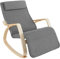 tectake® Schaukelstuhl mit Polster Auflage, Relaxsessel,Liegestuhl, Sessel für Wohnzimmer, Schaukelsessel, Stillsessel für Babyzimmer, Fernsehsessel bequem, Schaukel Liege mit Fußsstütze - hellgrau