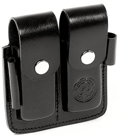 Étui en Cuir pour Leatherman et Autres multitools, Port au Ceinture, Rangement pour kit de Bits, rallonge et Lampe de Poche, Brun/Noir, Petite Taille pour Wave, Grande pour Mut