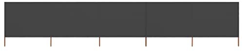 Rantry Windschutz, Strand-Windschutz für Camping, 5 Paneele, anthrazitgrauer Stoff, 600 x 80 cm, Sichtschutz für Garten und Sichtschutz