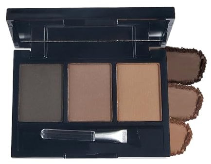 EONFAVE Tintura sopracciglia marrone, polvere opaca per sopracciglia, 3 coloranti, polvere per sopracciglia con pennello, resistente all'acqua, multipurpose, polvere fine, risultato immediato,