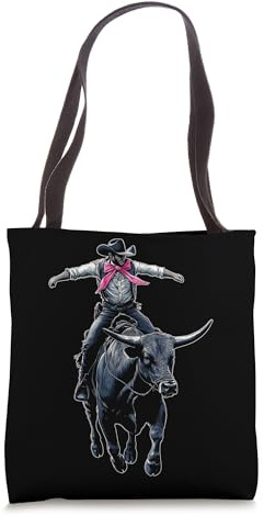 Coquette Bow Bull Rider Bull Riding Girl Mom Mother's Day Tote Bag