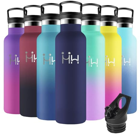 Motswedi Borraccia Termica, 500ml senza BPA, Borraccia con Cannuccia, Acciaio Inox, Borracce Bambini, a Prova di Perdite, Borracce Termica Bambini, per Scuola, Palestra, Sport, Blu Scuro