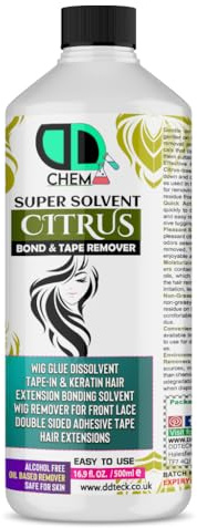 Citrus Super Solvent Bond & Tape Remover, Hair Extensions Remover Easy to Use Adhesive Tape Remover Wig Glue Dissolvent Gentle on skin best multipurpose remover Alcohol free (500ml)