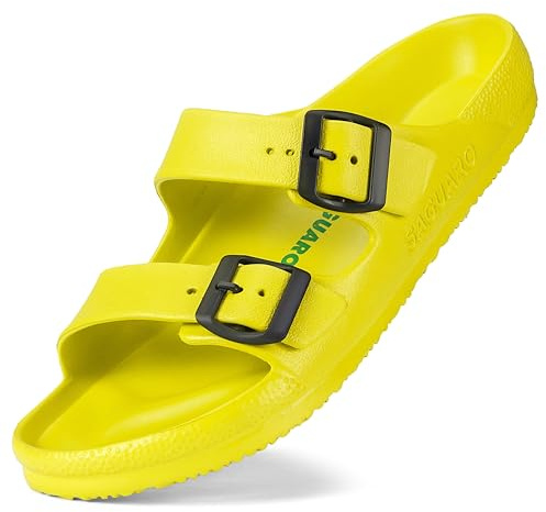 SAGUARO Pantofole Antiscivolo Uomo Donna Spiaggia da Ciabatte Slip-on Scarpe da Bagno Leggere Casuale Sandali, Giallo 44