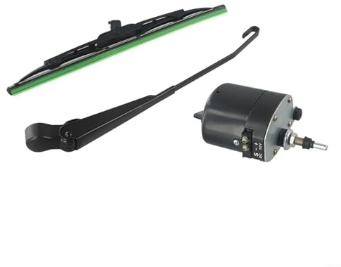 UrbanHui Kit motore tergicristallo, 12 V e 24 V, montaggio completo con lama da 300 mm, per Jeep, camion, camper, UTV, trattore, barca da pesca (motore + tergicristallo)