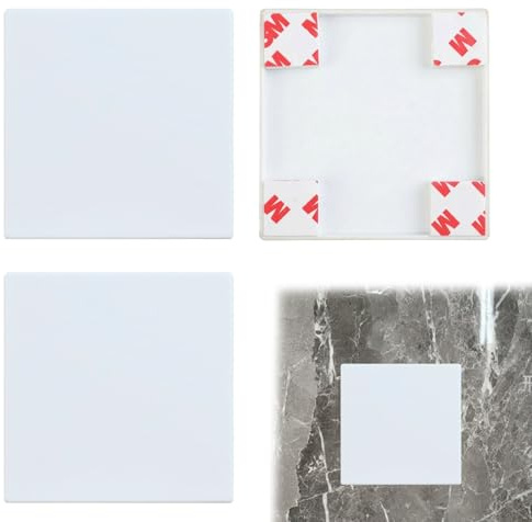 MNYXIS 3 Piezas Tapa Enchufes, Tapa Ciega Enchufe Pared, Tapas Ciegas Empotradas Autoadhesivas 86x86 mm, Plástico Blanco, Para Enchufes o Interruptores No Utilizados