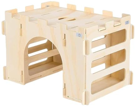 Casa de Madera para Conejos Escondite Desmontable para Mascotas Pequeñas