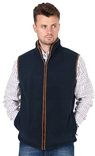 Hazy Blue Bentley Mens Fleece Bodywarmer Gilet - Sleeveless Lightweight Casual Smart Waistcoat Vest Jacket - Full Zip XS-4XL