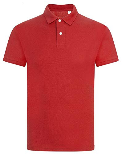 Kapray Clothing Mens Polo Shirt Classic Plain Big and Tall Plus Size T-Shirts (XLarge, Red)