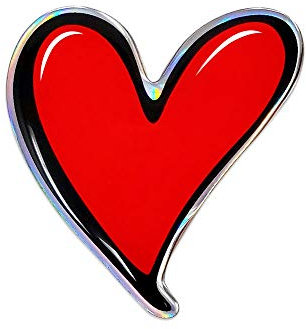 4R Quattroerre.it 14112 Sticker Adesivo 3D Cuore, 60 x 55 mm