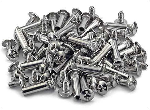 Mprofi MT® 50 Stück Verbindungsschrauben - Hülsenschrauben M6 X 31-40mm - Möbelverbinder Schrankverbinder - Möbelverbindungsschrauben - Bohrloch 8mm M6 - Vollmetall Vernickelt M6/31-40/50