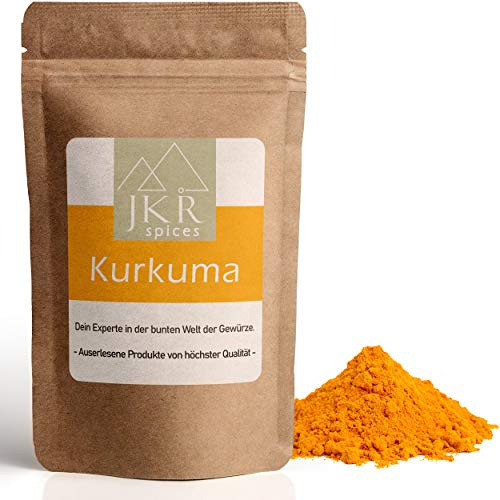 JKR Spices Kurkuma Pulver - Kurkumapulver aus gemahlener Curcuma Wurzel | Gelbwurz gemahlen | hoher Curcumin Kurkumin Gehalt | Ideales Gewürz zum Kochen und Goldene Milch - 1000g