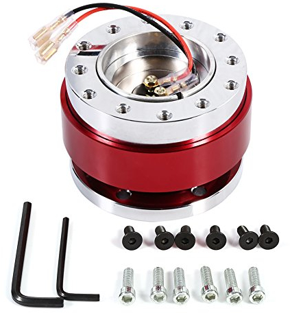 Lenkradnabenadapter, Universal 6-Loch-Schraubenkugel-Lenkrad-Schnellverschluss-Nabenadapter-Abbruchsatz(rot)