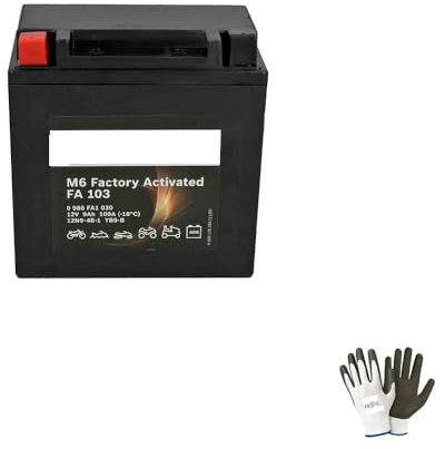 Compatible with Peugeot Looxor 125 2002 A 2003 Bosch battery ready for use YB9-B 12V 9AH batteries 9 AMP motorcycle scooter complete M4F250 136 x 76 x 134 mm