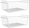 2 Stüc Hängekorb Metall, Unterregal Aufbewahrungskorb Schrankkörbe Organizer für Küche, Speisekammer, Büro, Bücherregal, Schrank, Schränke, Badezimmer Weiß