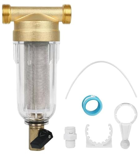 Ausspülbarer Feinfilter, vorfilter, Wasserhahn Wasserfilter Wasser, Vorfilter Sedimentfilter, Spin Down Sediment Wasserfilter, für Brunnenwasserschlauch Sedimentfilter(1/2)
