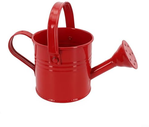 YUANGANG Regadera de metal con boquilla fácil de verter para plantas de interior y exterior, aspersor de jardín, maceta de flores (rojo)