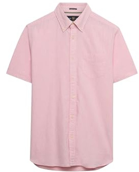 Superdry Camisa de lino de algodón de manga corta para hombre