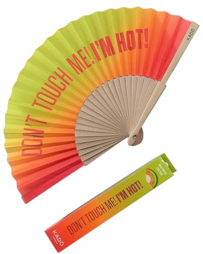 JUKOTA abanico puto calor,putos sofocos abanico,abanico,puto calor abanico,abanico fisura,Abanico original con mensaje. Abanico de madera moderno y colorido. Ventilador de mano. Colgador incluido